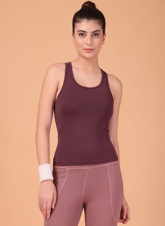 CUKOO Maroon Sleeveless Tank Top - Image 1